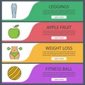 Fitness web banner templates set Royalty Free Stock Photo