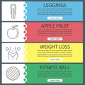 Fitness web banner templates set Royalty Free Stock Photo