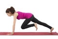 Fitness woman doing mountain climber pose