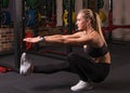 Fitness woman doing pistol squat