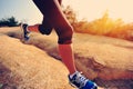 Fitness woman runner running on trail Royalty Free Stock Photo