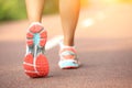 Fitness woman runner running on trail Royalty Free Stock Photo