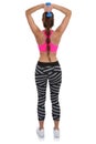 Fitness woman at sports workout training back shoulder triceps w