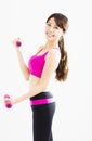 Fitness woman working out with dumbbells Royalty Free Stock Photo