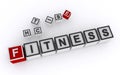 fitness word block on white