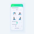 Fitness workout app smartphone interface vector template Royalty Free Stock Photo