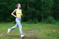 Fitness, workout, sport, lifestyle concept - woman running