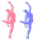 Fitness Yoga Dance Silhouettes Royalty Free Stock Photo