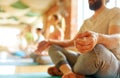 group of people making yoga exercises at studio Royalty Free Stock Photo