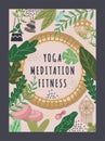 Fitness, yoga and meditation poster
