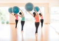 Asian woman Doing Yoga In yoga studio Royalty Free Stock Photo