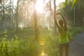 woman runner warming up before run on morning Royalty Free Stock Photo