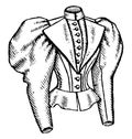 Fitted Jacket, lady`s design, vintage engraving