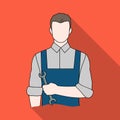 Fitter mechanic.Professions single icon in flat style vector symbol stock illustration web.