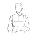 Fitter mechanic.Professions single icon in outline style vector symbol stock illustration web.