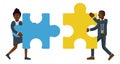 Fitting Jigsaw Puzzle Pieces Together Concept Royalty Free Stock Photo