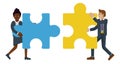 Fitting Jigsaw Puzzle Pieces Together Concept Royalty Free Stock Photo