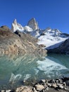Fitz Roy Majesty: Argentina's Iconic Mountain Peaks, El Chalten, lake reflection