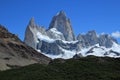 Fitz Roy mountain close up view. Fitz Roy is a mountain located near El Chalten Royalty Free Stock Photo