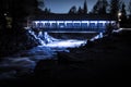 Fitzsimmons creek foot bridge at night Royalty Free Stock Photo