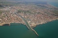 Fiumicino, near Roma, Lazio, Italy from airplane window Royalty Free Stock Photo