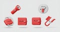 Cute 3D Red Objects Royalty Free Stock Photo