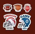 five american football stickers