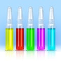 Ampoules with colored solutions