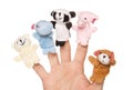 Five animal finger puppets