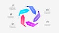 Five Arrows Steps Infographic Chart with Icons and Descriptive Text Layout Royalty Free Stock Photo