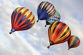 Five balloons in flight