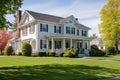 five-bay home in georgian style on a sunny day