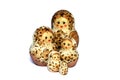 Five beige and brown matrioshkas Royalty Free Stock Photo
