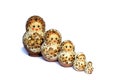 Five beige and brown matrioshkas Royalty Free Stock Photo
