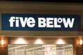 Five Below sign above entrance at night Royalty Free Stock Photo