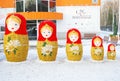 Five big babushka dolls.