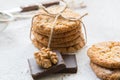 Five biscuits with wallnuts and chocolate chips