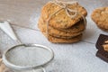 Five biscuits with walnuts and chocolate chips