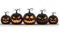 Black Pumpkin Jack O Lantern Faces Halloween Decoration Glow Royalty Free Stock Photo