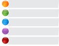 Five Blank business diagram bullet liet illustration