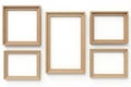 Five blank picture frames, different shapes, isolated on white background , image, blank frames, templates Royalty Free Stock Photo