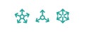 Five blue arrows point out from the center . Expand Arrows icons set