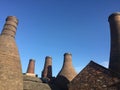 Five bottle tops - brick bottle kilns Royalty Free Stock Photo