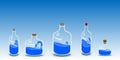 Five bottles of water illustration