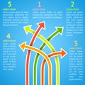 Five bright different way infographics. Vector