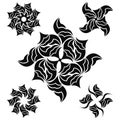 Five calligraphical stars Royalty Free Stock Photo