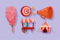 five carnival fair icons