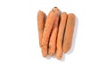 Five Carrots on a White Background