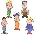 Five Cartoon People