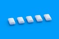 Five chewing gums. Mint bubblegums Royalty Free Stock Photo